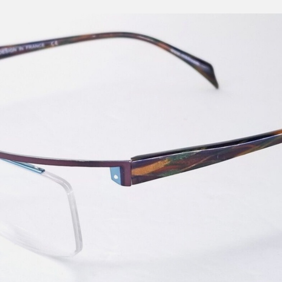 MIKLI ML0936 0042 Dark Brown Half Rimless Eyeglasses Frame 57-19-135 Made France - Picture 2 of 6